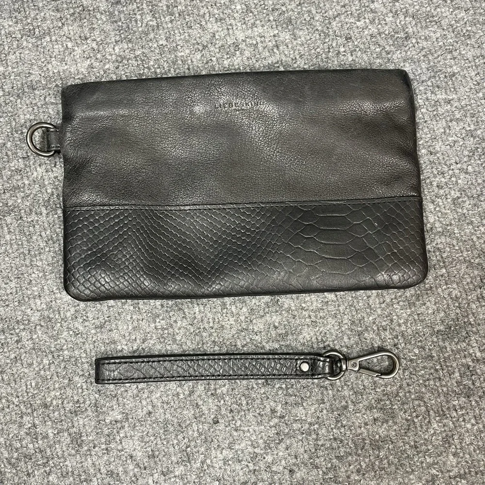 Liebeskind Berlin Leather Wristlet Clutch Wallet Women's Black Phone Carrier